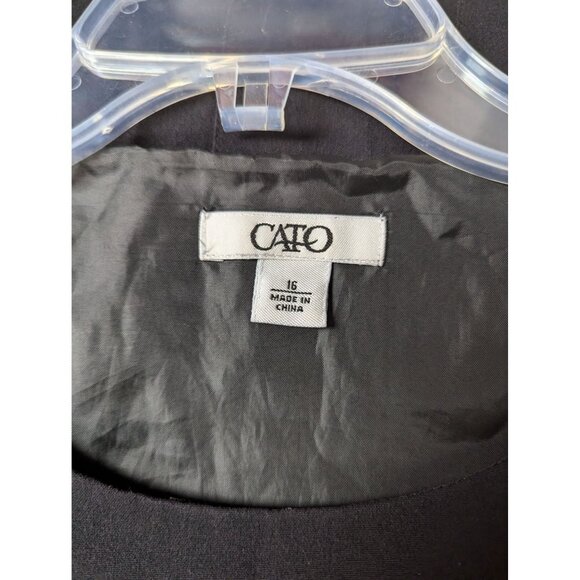 Catos Size 16 Dress Black Pleated Lined Sleeveless Womens - Picture 3 of 6